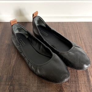 Mercedes Castillo Black Leather Flats